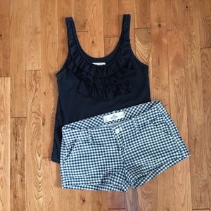 Navy gingham shorts